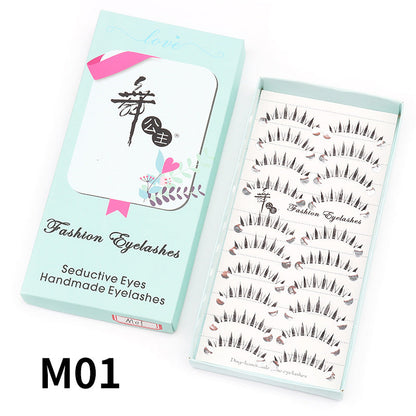 Dancing Princess False Eyelashes Factory Cross-border Supply Sharpened Eyelashes Women 10 Pairs Natural Style One-piece Eyelashes