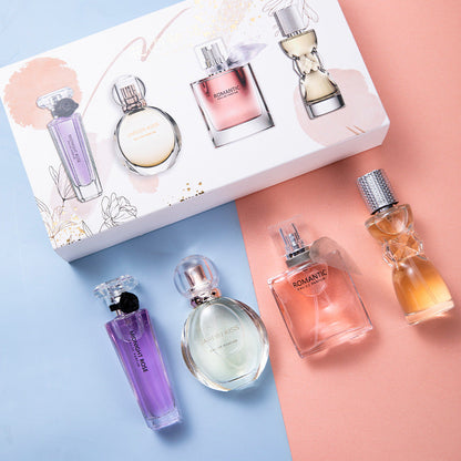 Perfume for women, fresh and light fragrance, long-lasting, four-piece perfume set for girls and students, popular perfume for internet celebrities, wholesale