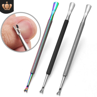 Stainless steel dead skin fork U-shaped nail art dead skin knife push fork hand cuticle barb trimming nail care tool