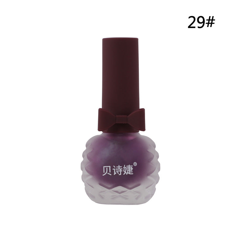 Dongbei Shijie matte matte seven-day non-peelable water-based nail polish waterproof plum color student whitening nail polish