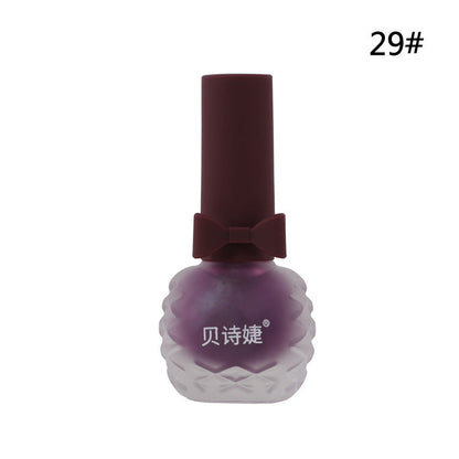 Dongbei Shijie frosted matte ប្រាំពីរថ្ងៃ លាបពណ៌ក្រចកដែលមិនជ្រាបទឹក ជាប់បានយូរ plum ពណ៌សិស្សធ្វើឱ្យក្រចកធ្វើឱ្យស្អាត