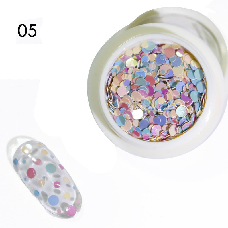 Zhifei nail art mixed color round sequins 6 colors mixed size candy color mixed colorful round nail art sequins