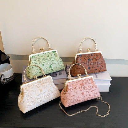 2024 Autumn New Clip Bag Cloud Bag Cute Small Fresh Chain Trendy Strap Single Shoulder Diagonal Bag Small Square Bag 