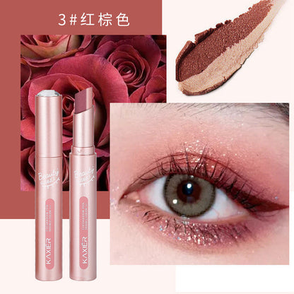 Cahill gradient two-color eyeshadow pen pearlescent glitter earth color not easy to smudge makeup lazy eyeshadow stick