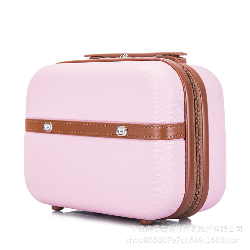 14 inch toiletry bag cosmetic case suitcase Korean retro small travel case female mini lightweight suitcase 