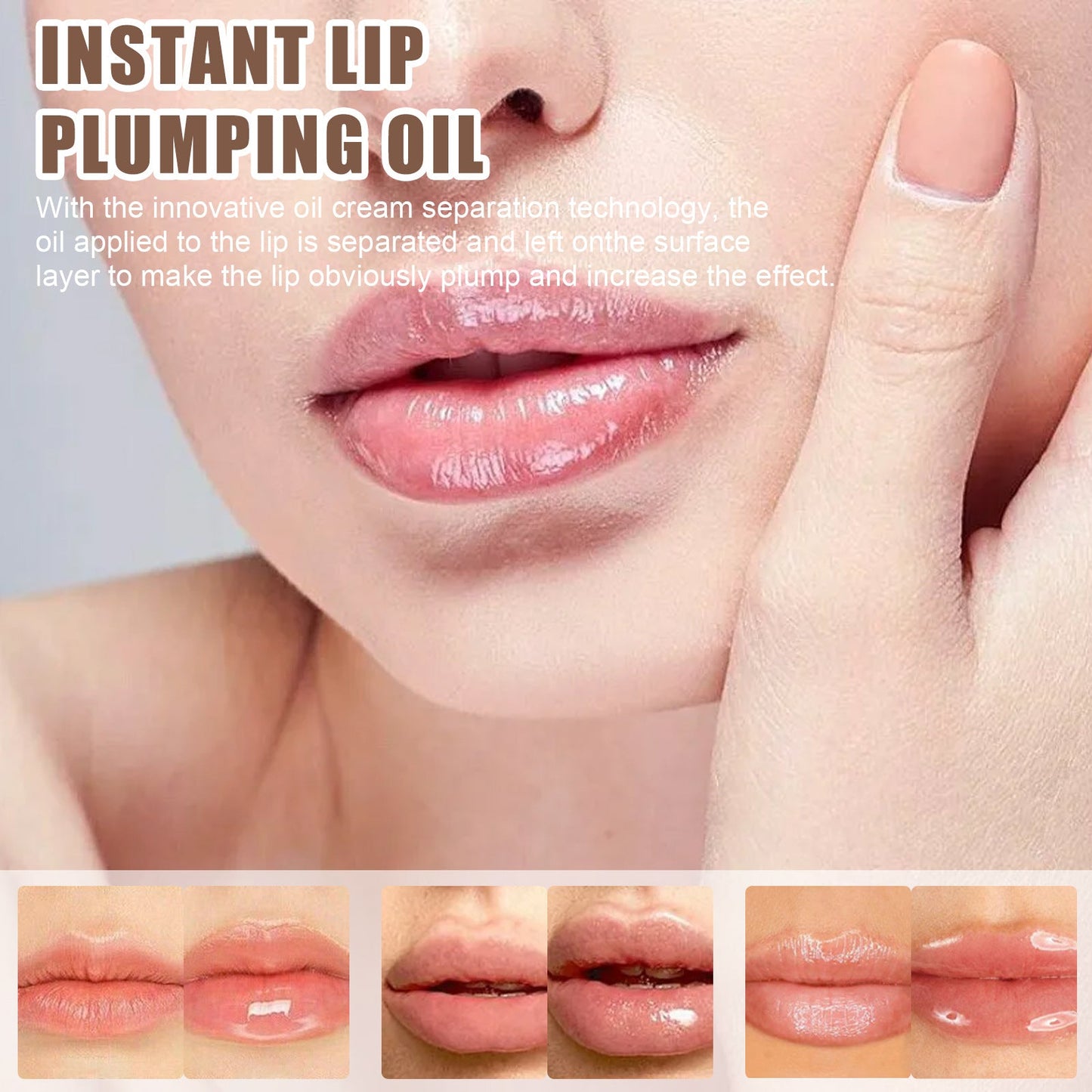 EELHOE Plumping Lip Oil បង្កើនភាពស្រទន់ កាត់បន្ថយបបូរមាត់ ផ្តល់សំណើម និងធ្វើអោយបបូរមាត់ធំ បបូរមាត់ធំ ប្រេងលាបមាត់ 