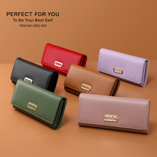 perfect for you new style ladies wallet long simple PU high-grade coin purse tri-fold clutch bag 