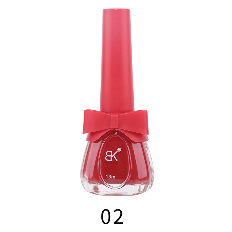 BK new 18-color seven-day water-based nail polish pure color no-bake autumn and winter style net red white macaron 13ml