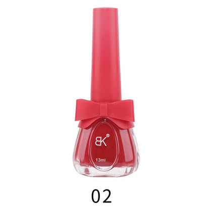 BK new 18-color seven-day water-based nail polish pure color no-bake autumn and winter style net red white macaron 13ml