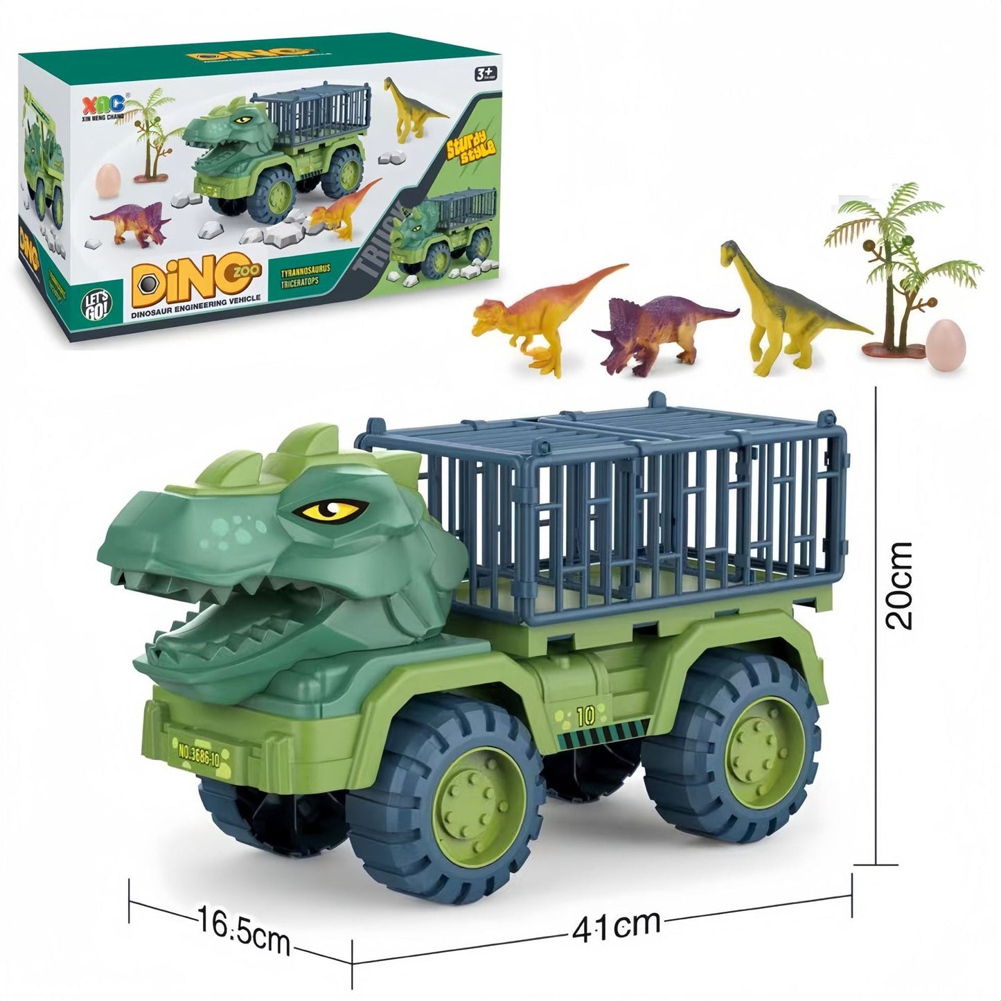 Cross-border oversized dinosaur transport vehicle children's toy set boy Tyrannosaurus Rex car solid dinosaur resistant to fall