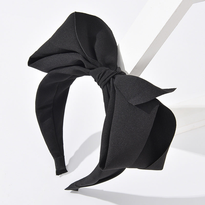 Solid color three-dimensional big bow hair accessories hair pressing age-reducing cute wide-brimmed headband high skull headband female fabric