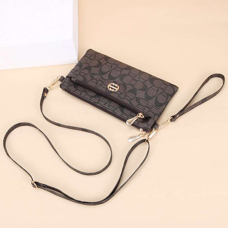 2024 New Japanese and Korean Style Shoulder Bag Fashionable All-match Crossbody Bag Women's Small Square Bag Simple Clutch Bag Mobile Phone Bag 