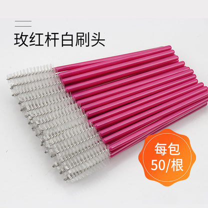 Disposable portable nylon eyelash brush eyelash curling comb powder rod rose red rod makeup brush eyebrow comb