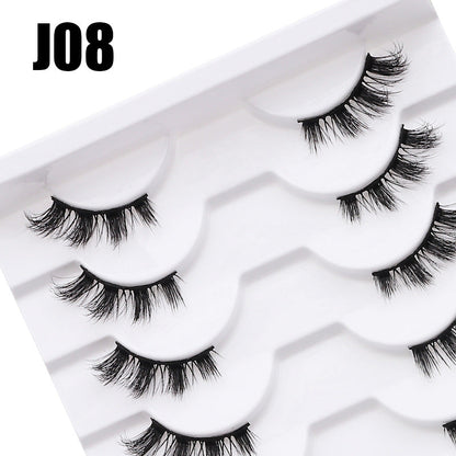 DINGSEN false eyelashes factory wholesale cross-border three-dimensional curled eyelashes multi-layer thick half eyelashes half