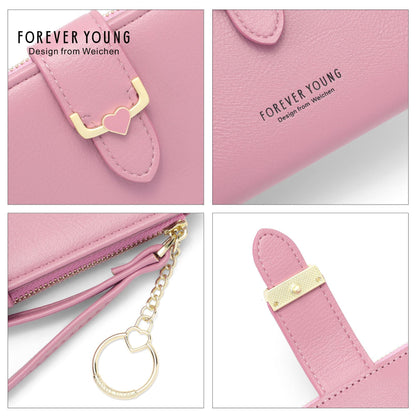 Forever Young Women's Long Wallet RFID European and American Style Large Capacity Clutch PU Cross-border Clutch 