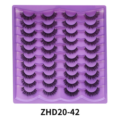 Dingsen false eyelashes stable cross-border supply 20 pairs of fried eyelashes European and American short thick mix eyelashes