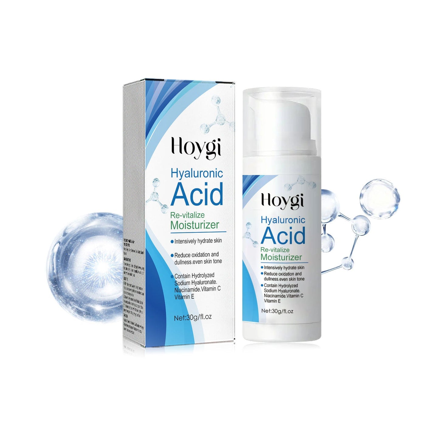 Hoygi Hyaluronic Acid Cream Moisturizes, Replenishes Water, Brightens Skin, Reduces Spots, Wrinkles, and Fine Lines on Face 