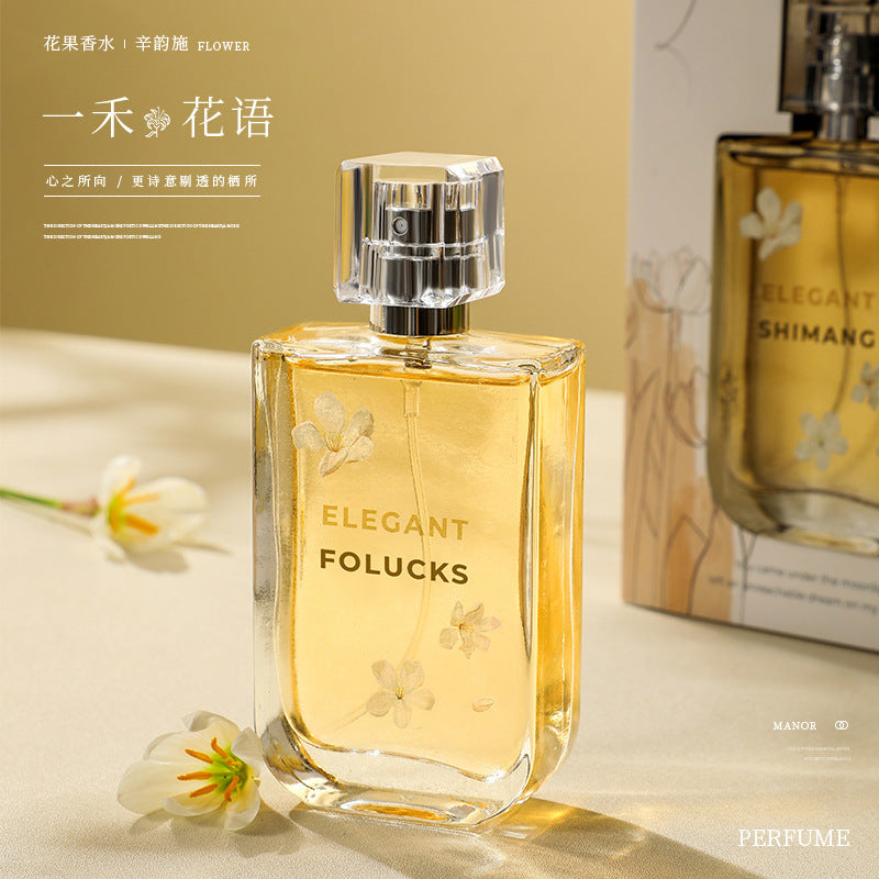 Xin Yunshi FOLUCKS Yihe Flower Language Floral and Fruity Fragrance Niche Vietnamese Light Luxury Internet Celebrity Explosive Perfume Long-lasting