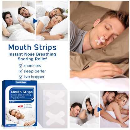 South Moon Anti-snoring Patch Closed Mouth Patch Adult Night Anti-snoring Patch Anti-snoring Breathing Patch for Sleeping with Open Mouth 