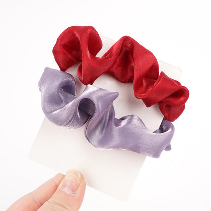 Cross-border supply of large intestine hair band headband for women European and American pearl head flower solid color hair tie ponytail fat intestine hair band