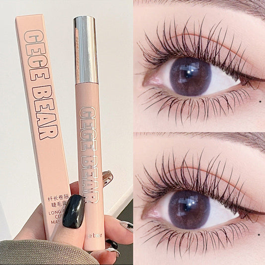 Gegebear slim and curling mascara with a thin brush head is dense, waterproof, long-lasting and styling without smudging.