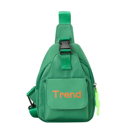 New style children's chest bag fashion letter crossbody bag simple children's waist bag female candy color men and women shoulder bag wholesale 