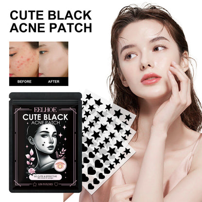 EELHOE cute black acne patch to reduce acne and repair facial skin cute pattern acne patch 