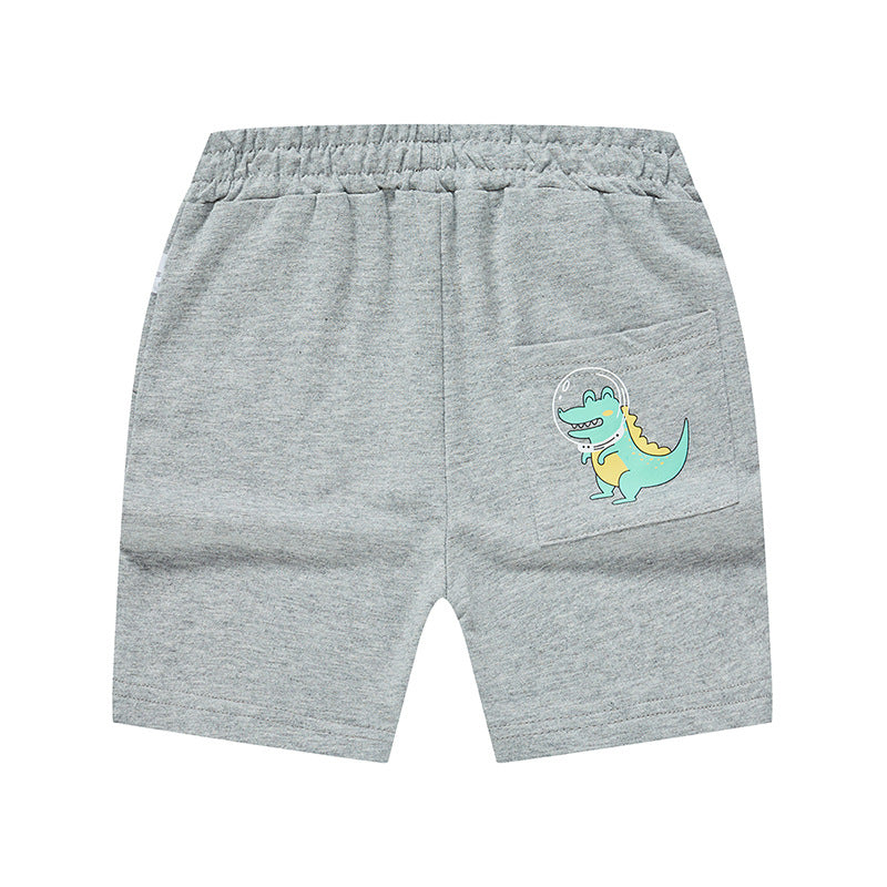 2023 Boys Cartoon Dinosaur Casual Shorts Summer Thin Children Baby Summer Clothes Pure Cotton One Piece Delivery