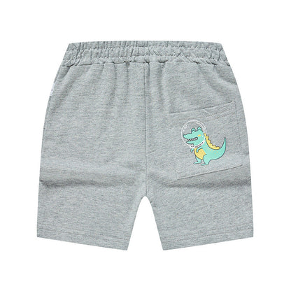 2023 Boys Cartoon Dinosaur Casual Shorts Summer Thin Children Baby Summer Clothes Pure Cotton One Piece Delivery