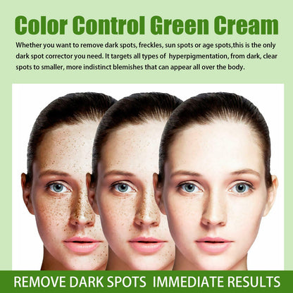 Jaysuing color control lightens spots green cream freckles decompose pigmentation rejuvenate skin lightens spots moles back color control green cream 