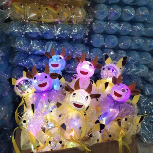 Manufacturers direct sales flash glow stick star ball children's glow toy stall supply fairy stick ground push products