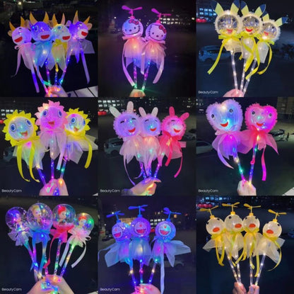 Manufacturers direct sales flash glow stick star ball children's glow toy stall supply fairy stick ground push products