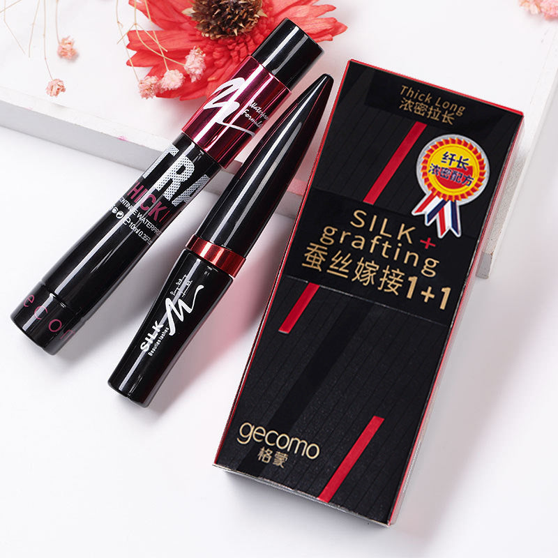 Gemon silk grafting mascara double tube combination set waterproof thick long-lasting non-smudged slim factory direct sales