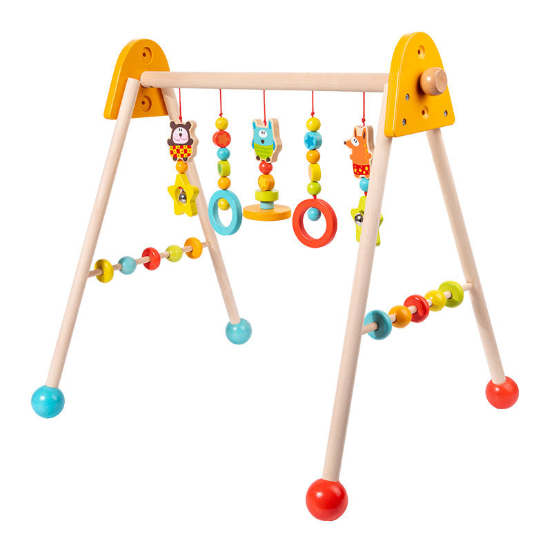 Cross-border wooden infant ring exercise rack training fitness equipment ornaments training hand grasping toddler fitness rack toy