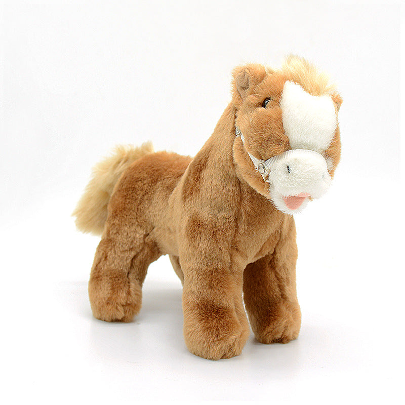 Cute brown horse doll plush toy wholesale new plush doll sleeping pillow gift children's toy