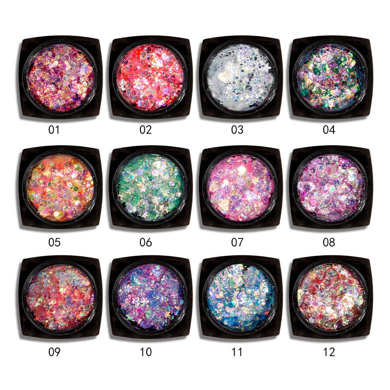 Zhifei net celebrity eye makeup mermaid sequins star patch girl eye corner sequins annual party makeup gel sequins