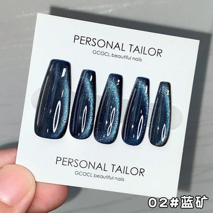 Nail polish side light cold jade Melbourne cat's eye ice transparent aurora wide light cat's eye black gray glass light crystal stone cat's eye