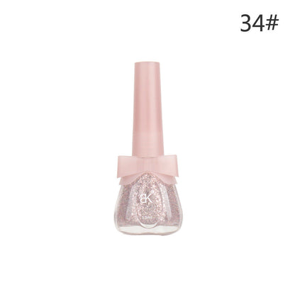 BK new bow seven-day water-based nail polish pure color free baking summer net red white macaron 13ml 