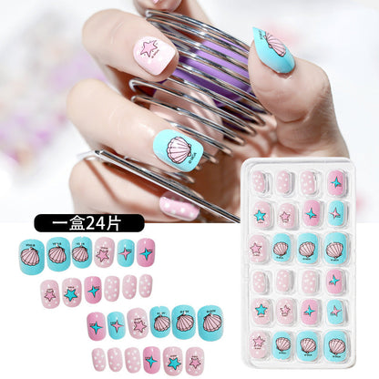 Manicure children wear cat nail pieces children's patches finished nail pieces fake nails adhesive nail pieces stickers bag