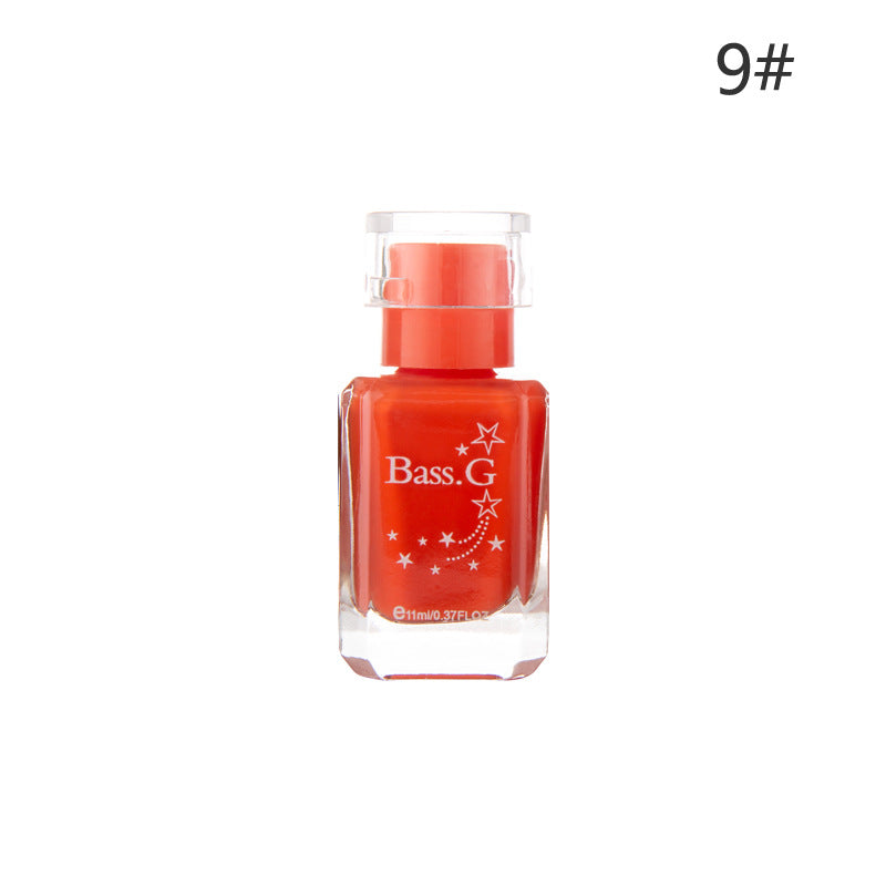 BK whitening high gloss long-lasting odorless nail polish healthy pure color student color water-based peelable nail polish 