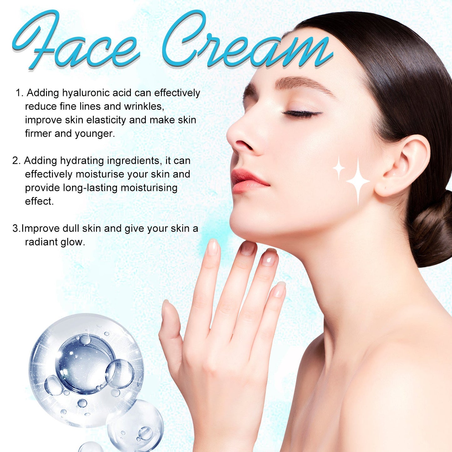 WIYUN hyaluronic acid cream បំបាត់ស្នាមជ្រីវជ្រួញ ជួសជុលរបាំងស្បែក ផ្តល់សំណើម ចិញ្ចឹម និងប្រឆាំងភាពជ្រីវជ្រួញ 