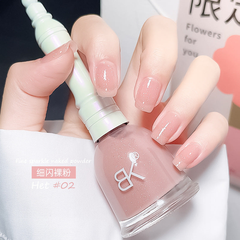 Water-based nail polish, no baking, quick drying, long-lasting, non-peelable, bell autumn and winter transparent nude jelly nail polish for nail salon