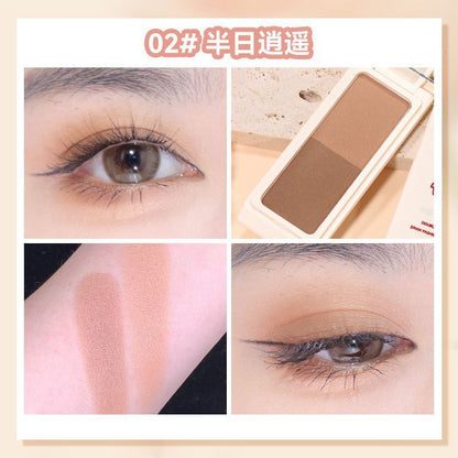 Makeup NOVO Crystal Color Eyes Two-color Eyeshadow Palette Matte Fine Flash Low Saturation Brown Earth Color INS Portable