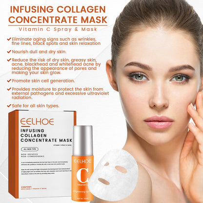 EELHOE collagen anti-aging mask spray anti-aging dull brightening firming skin moisturizing mask 