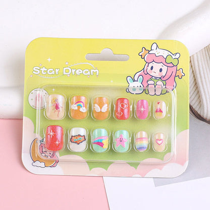 Children's cartoon nail stickers baby toy nail pieces finger wear nails new cute princess self-adhesive nail stickers