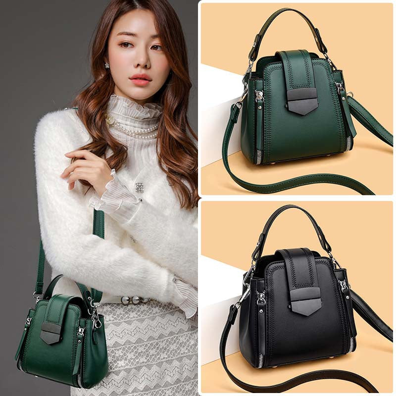 Bucket bag fashion texture pleated handbag 2024 spring trend shoulder messenger bag fashion women's bag popular this year 