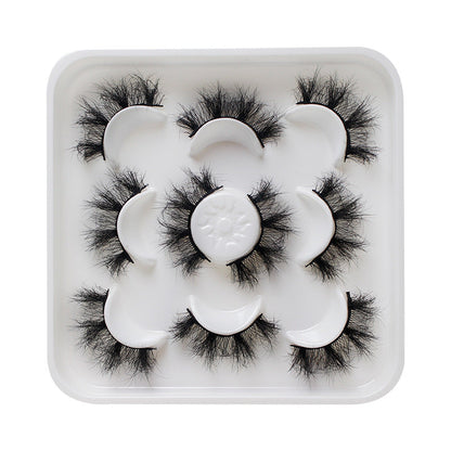 Dingsen false eyelashes factory cross-border stable supply fried hair a total of 5 pairs of messy thick eyelashes