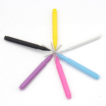 Wholesale eyelash beauty aids mini color eyebrow brush small portable opp bag