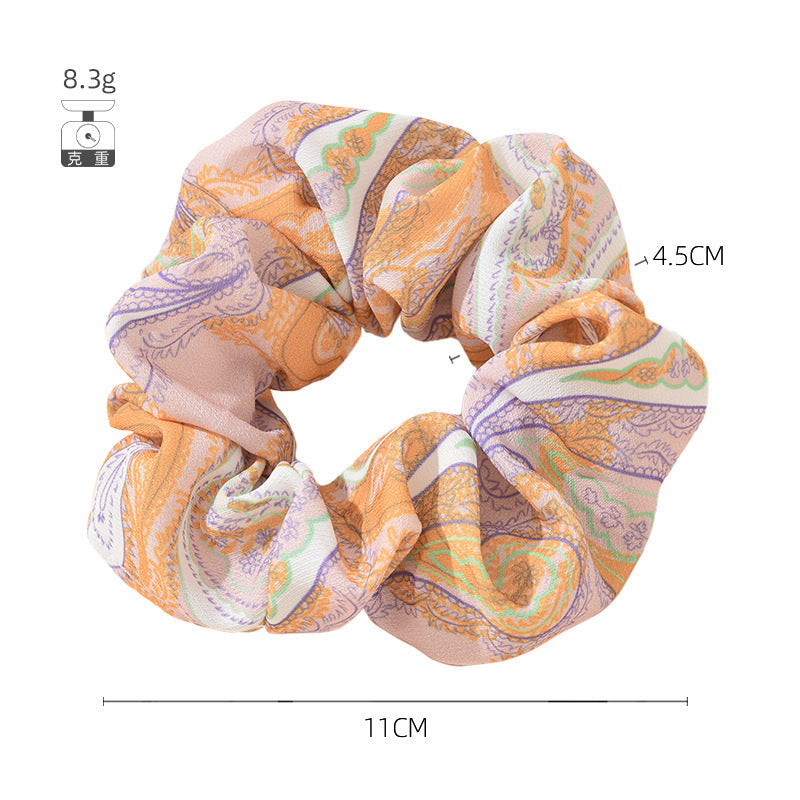 French sausage hair band hair tie female European and American ethnic style hair flower cashew pattern hair tie ponytail sausage hair band female