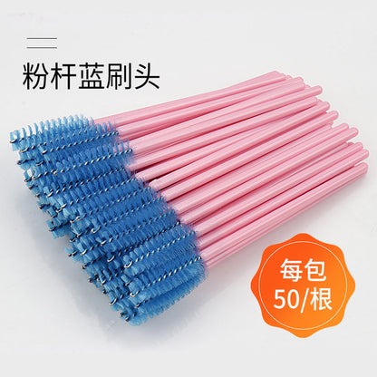 Disposable portable nylon eyelash brush eyelash curling comb powder rod rose red rod makeup brush eyebrow comb